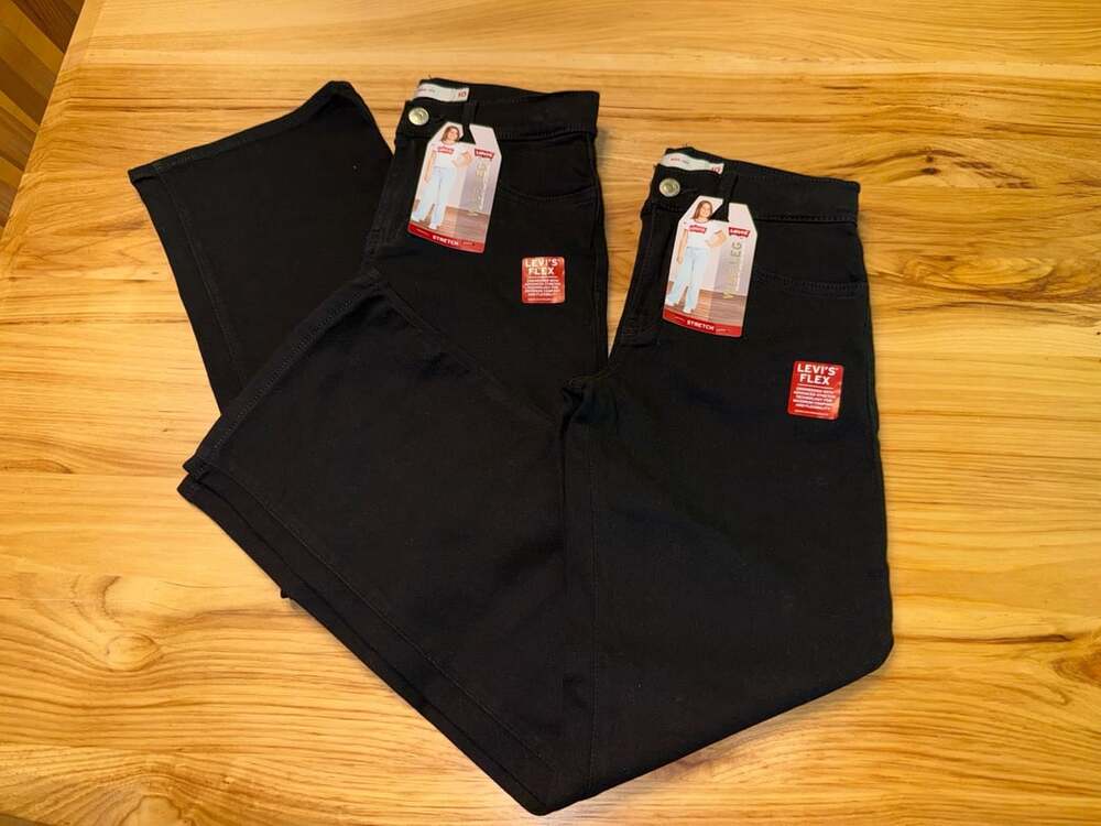 2 pair Levis Wide Leg Jeans Girls Size 10 Reg Black Stretch NWT